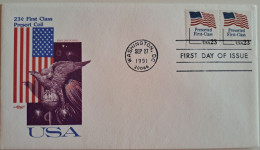 1991..USA.. FDC WITH STAMPS AND POSTMARKS..  Presorted First Class - Flag - 1991-2000