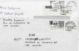 Lettres De Bruxelles - Oblitération Informant De L'achat Des Timbres Sur Internet - 2 Versions - Briefe U. Dokumente