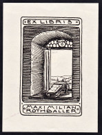 Ex Libris Maximilian Rothballer - Buch Fenster Book Window Exlibris Ex-libris Ex Libris Bookplate - Ex-libris