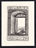 Ex Libris Maximilian Rothballer - Buch Fenster Book Window Exlibris Ex-libris Ex Libris Bookplate - Ex-libris