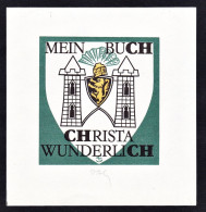 Mein Buch Christa Wunderlich - Wappen Coat Of Arms Exlibris Ex-libris Ex Libris Bookplate - Ex-libris