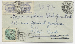 BRASIL BRESIL 40CX2+40C ESPERANTO LETTRE COVER REC RIO TRABALHO 25 ABR 1945 TO SAO PAULO - Lettres & Documents