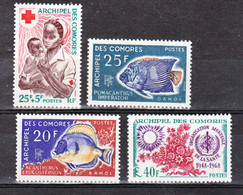 Comores  45/48 Croix Rouge Poissons   Neuf ** TB MNH Sin Charnela Cote 19 - Nuevos