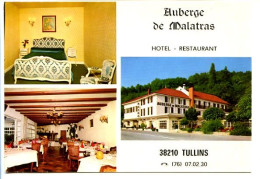 CPSM 10.5 X 15 Isère TULLINS  Auberge De Malatras (1) R.N. 92 Tel (76) 07 02 30  Hôtel - Restaurant - Tullins