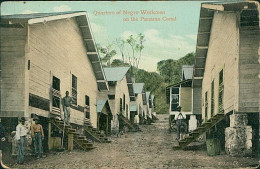 PANAMA - QUARTERS OF NEGRO WORKMEN ON THE PANAMA CANAL - VALENTINE & SONS - 1900s  (17733) - Panama
