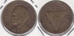 Cuba 1 Centavo 1953 (100th Birthday National Hero Jose Marti) KM#26 - Used - Kuba