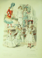 Gravure De Mode Revue De La Mode Gazette 1899 N°52 Travestissements (Costumes D'enfants) - Avant 1900