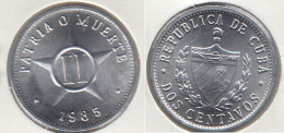 Cuba 2 Centavos 1985 (long Edge Denticles) Km#104.1 - Used - Cuba