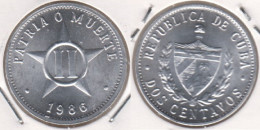 Cuba 2 Centavos 1986 (short Edge Denticles) KM#104.2 - Used - Cuba