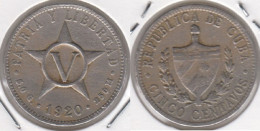 Cuba 5 Centavos 1920 Prima Repubblica KM#11.1 - Used - Cuba