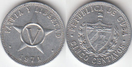 CUBA 5 Centavos 1971 KM#34 - Used - Kuba