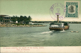 PANAMA - A LAUNCH ENTERING THE MOUTH OF THE CANAL - COLON - EDIT MADURO - 1900s / STAMP (17744) - Panama