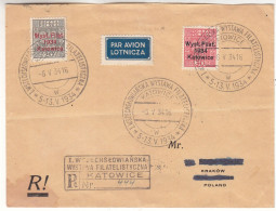 Pologne - Lettre Recom De 1934 - Oblit Katowice - Exp Vers Krakow - - Storia Postale