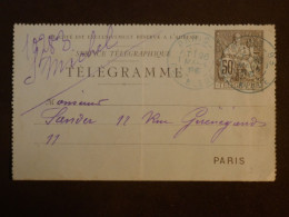 DI 12 FRANCE BELLE  LETTRE  TELEGRAMME   1896  A PARIS     + +++AFF. INTERESSANT+++ - Telegraphie Und Telefon