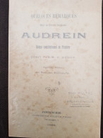 AUDREIN - ÉVÊQUE CONSTITUTIONNEL Du FINISTERE - Ecrit Par M.P.HEMON - Recueil - 1903 - 30 P - Bretagne