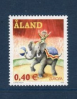 Aland, **, Yv 207, Mi 208, SG 217, Cirque, éléphant, Europa 2002, - Olifanten