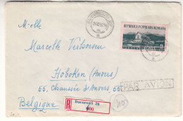 Roumanie - Lettre Recom De 1956 - Oblit Bucuresti - Exp Vers Hoboken - - Lettres & Documents