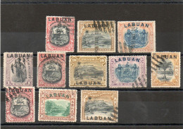 GRANDE BRETAGNE  MALAISIE  LABUAN  11 Timbres   Y&T: 5, 8, 9, 48, 52, 55, 56, 74, 79, 84 Et 105 Oblitérés - Sabah