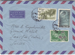 Israël - Lettre De 1955 - Oblit Haifa - Parachutisme - Arbres - - Briefe U. Dokumente