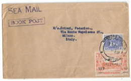 Burma Sea Mail Book Post Cover Rangoon 13nov1954 With P5 + Provisional OVPT 15p/25p ( Misplaced ) - Myanmar (Birmanie 1948-...)