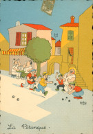 CPSM- Illustrateur DUBOUT - Joueurs De Boules - "La Pétanque" Ed. Du Moulin ** 2 Scans - Dubout