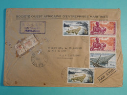 DI 12 AEF  BELLE  LETTRE  RECO. ENTREP. MARITIMES  . POINTE NOIRE A PARIS FRANCE  +PAIRE DE TP +++AFF. INTERESSANT+++ - Storia Postale