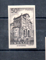 MONACO -- MONTE CARLO -- NON DENTELE -- Timbre 50 C. Brun-noir - Neuf ** -- Cathédrale De Monaco - Abarten