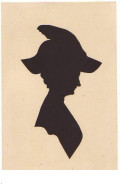 N°13269 - Silhouette D'une Femme Portant Un Chapeau à Plume - Silhouettes