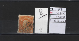 PRIX FIXE Obl 187 YT 216K MIC US433 SCOT US441 GIB  Benjamin Franklin  1912 1915 58/06 Dentelé 3 Cotés - Perforés