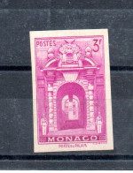 MONACO -- MONTE CARLO -- NON DENTELE -- Timbre 3 Francs Lilas - Neuf ** -- Porte Du Palais - Abarten