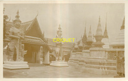 Delcampe - Thailande, Siam, Carte Photo N° 1, Temple Et Statues - Thaïland