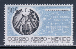 Mexico 1957 Mi# 1077 ** MNH - Centenary Of The Adoption Of The Metric System In Mexico / Space - North  America