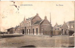 QUAREGNON  LA GARE MARCOVICI  M DUREZ COULEUR CPA Timbre 5 C VERS AACHEN 809 D1 - Quaregnon