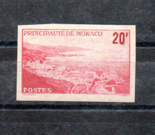 MONACO -- MONTE CARLO -- NON DENTELE -- Timbre 20 Francs Rose Carminé - Neuf * -- Vue Générale De La Principauté - Variedades Y Curiosidades