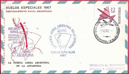 ARGENTINA - VOLO SPECIALE DA BUENOS AIRES A BASE ANTARTICA *1.SEPT.1967* SU BUSTA SPECIALE - Covers & Documents