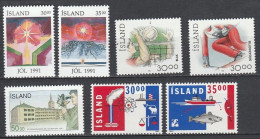 Iceland      .       Yvert    .    7 Stamps     .     **      .      MNH - Ungebraucht