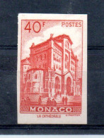MONACO -- MONTE CARLO -- NON DENTELE -- Timbre 40 Francs Rouge - Neuf ** -- Cathédrale De Monaco - Plaatfouten En Curiosa