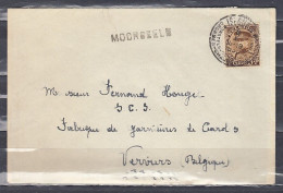 Brief Van Iseghem Naar Verviers Met Langstempel Moorseele - Sello Lineal