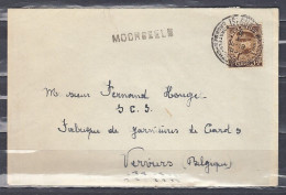 Brief Van Iseghem Naar Verviers Met Langstempel Moorseele - Linear Postmarks