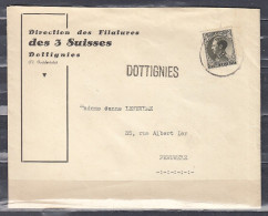 Brief Van Dottignies Naar Peruwelz Met Langstempel Dottignies - Sello Lineal