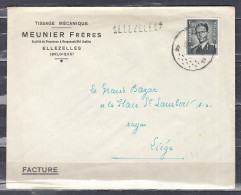 Brief Van Ath A Naar Liege Met Langstempel ELLEZELLES - Linear Postmarks
