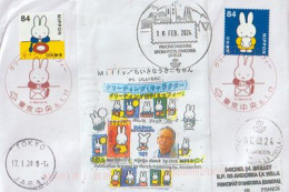 Petit Lapin Miffy, Little Rabbit Miffy (Dick Bruna) Letter From Tokyo To Andorra, With Arrival Postmark - Cartas & Documentos