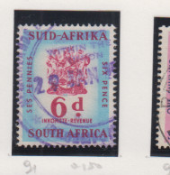 Zuid-Afrika Fiskale Zegel(revenue) Cat. J Barefoot: Revenue JAAR 1955 Nr . 91 - Andere & Zonder Classificatie