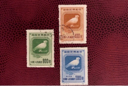 CHINE 1952 3v  Oblitérés  (2/3) Impression Décalée MNH Mi 176 A 178 Ucello Oiseau Bird Pájaro CHINA - Piccioni & Colombe