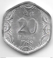 *INDIA 20 PAISA 1988 H  KM 44  Xf+ - Inde