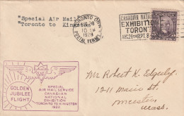 Canada Special Airmail Toronto To Kingston 1928 Exhibition Toronto - Poste Aérienne