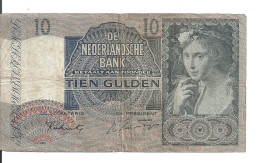 PAYS-BAS 10 GULDEN 1941 VF P 56 B - 10 Florín Holandés (gulden)