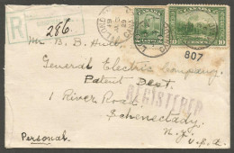 1929 Registered Cover 12c Scroll/Mt Hurd CDS London Ontario To USA - Postgeschiedenis