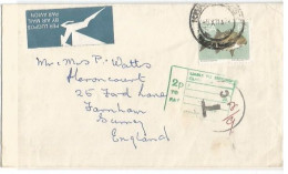 South Africa AirmailCV Kimberley 5dec1974 With Regular C6 Underfranked AND Taxed 2/9 On PMK 2p In UK - Postage Due