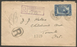 1928 Registered Cover 12c Confederation #145 CDS Toronto Sub No 118 Ontario To House Of Assembly - Histoire Postale